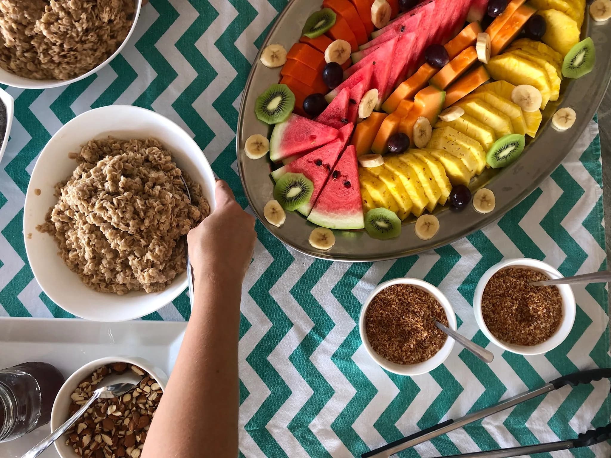 Nourishing whole-food meal prepared as part of retreat support